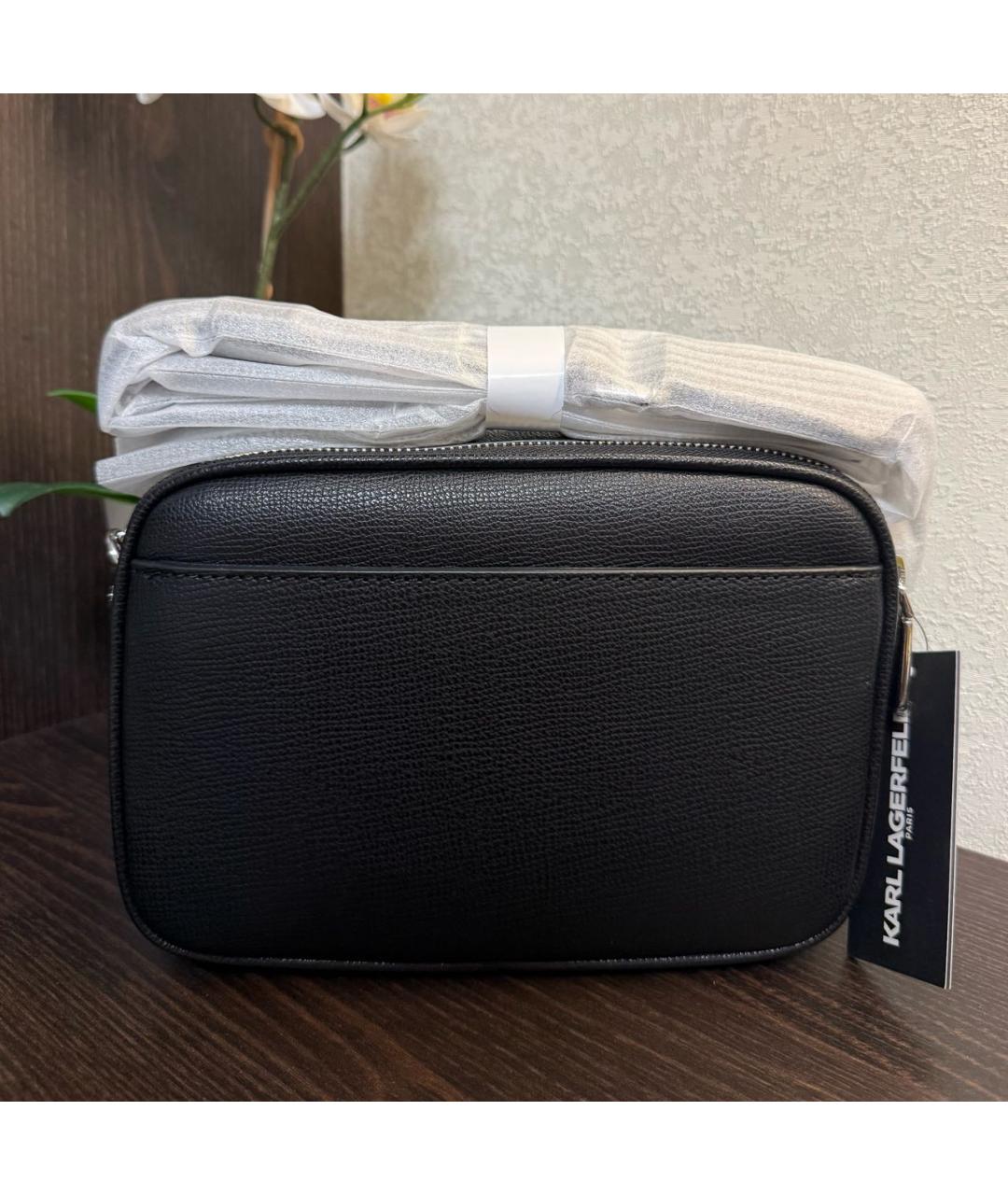 KARL LAGERFELD Черная сумка через плечо из искусственной кожи, фото 4