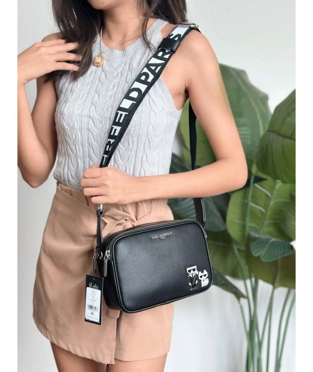 KARL LAGERFELD Черная сумка через плечо из искусственной кожи, фото 8