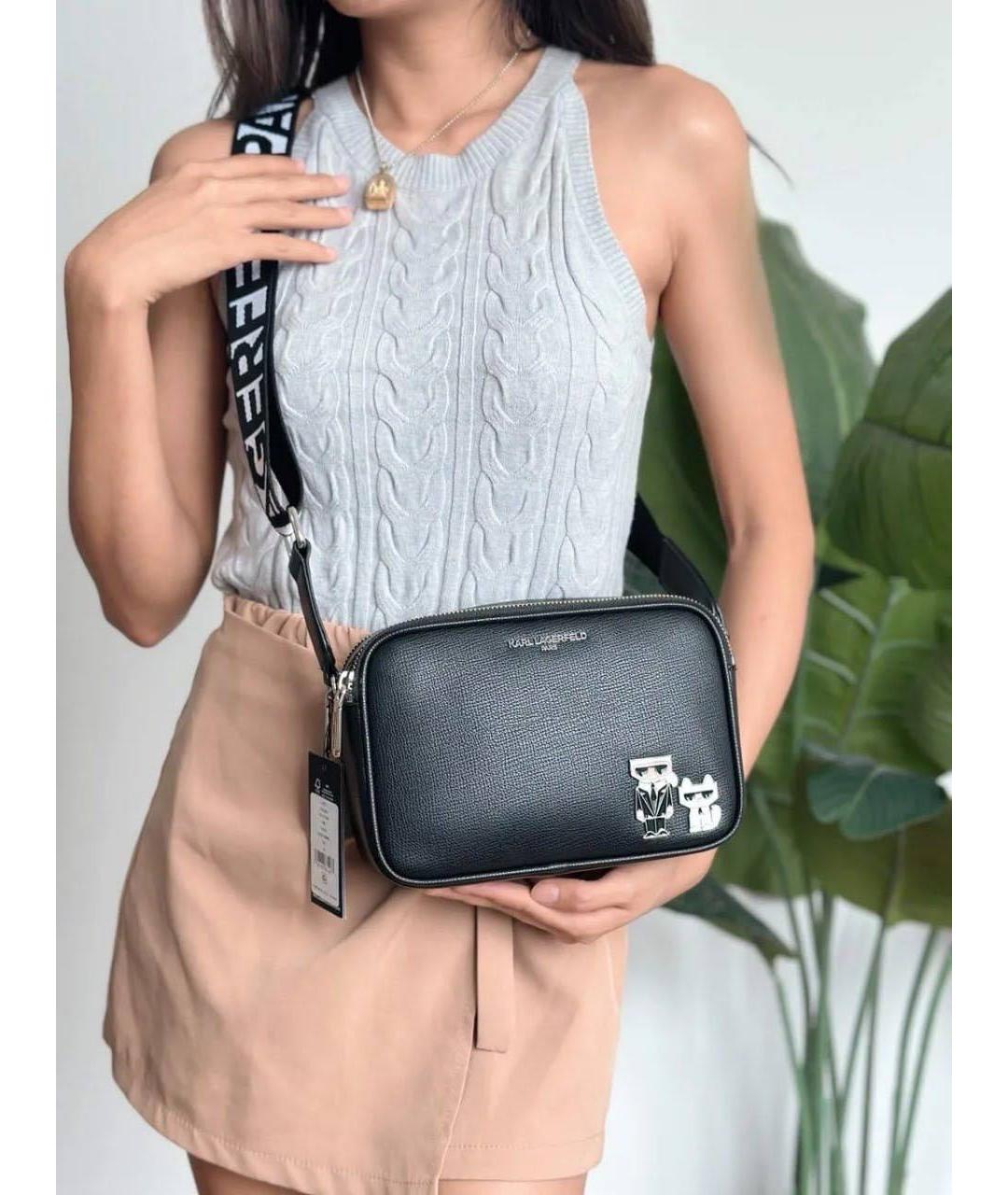 KARL LAGERFELD Черная сумка через плечо из искусственной кожи, фото 6