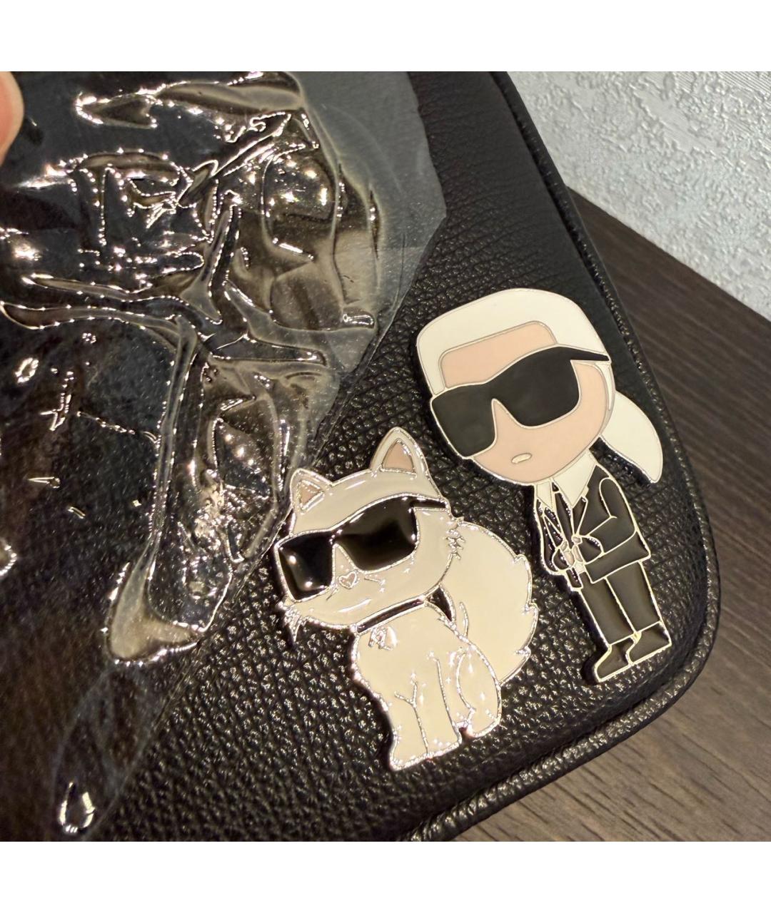 KARL LAGERFELD Черная сумка через плечо из искусственной кожи, фото 5