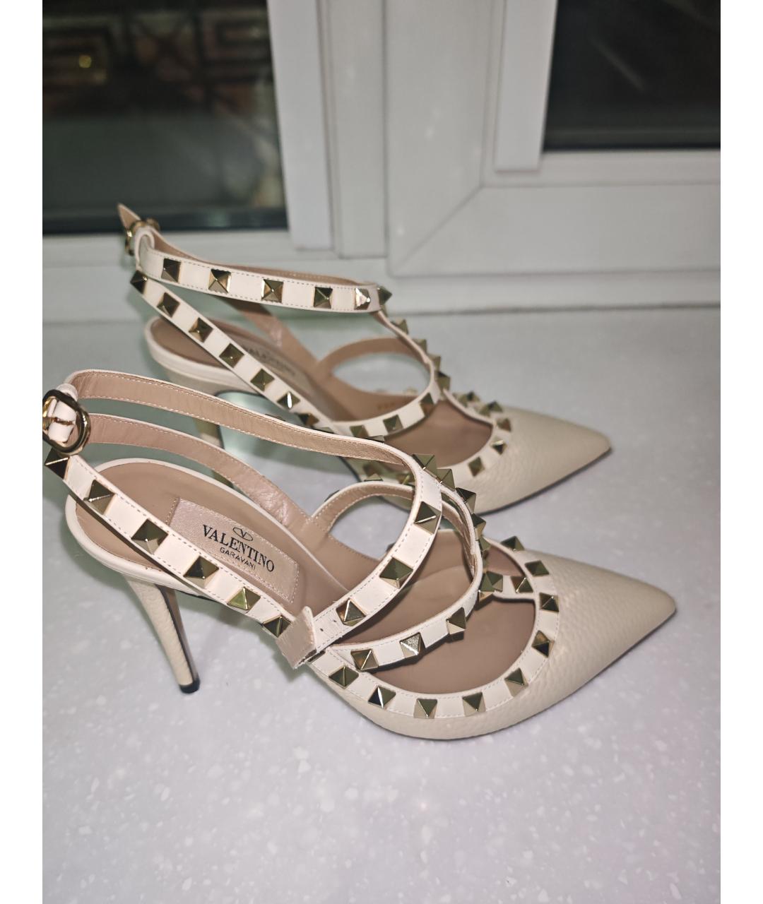 VALENTINO Бежевые кожаные туфли, фото 4