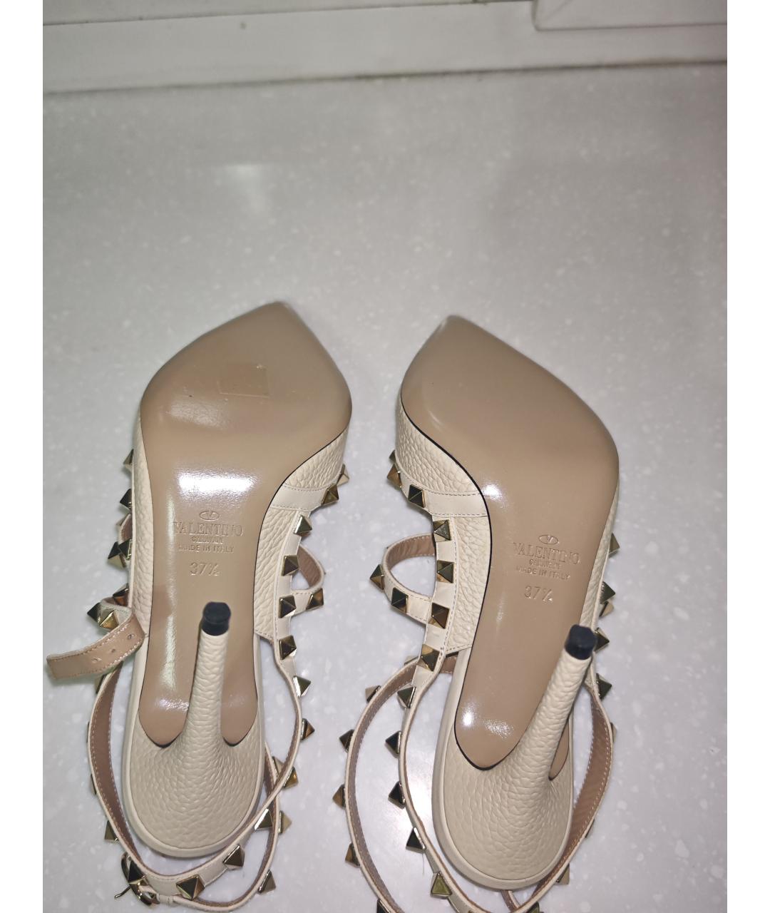 VALENTINO Бежевые кожаные туфли, фото 3
