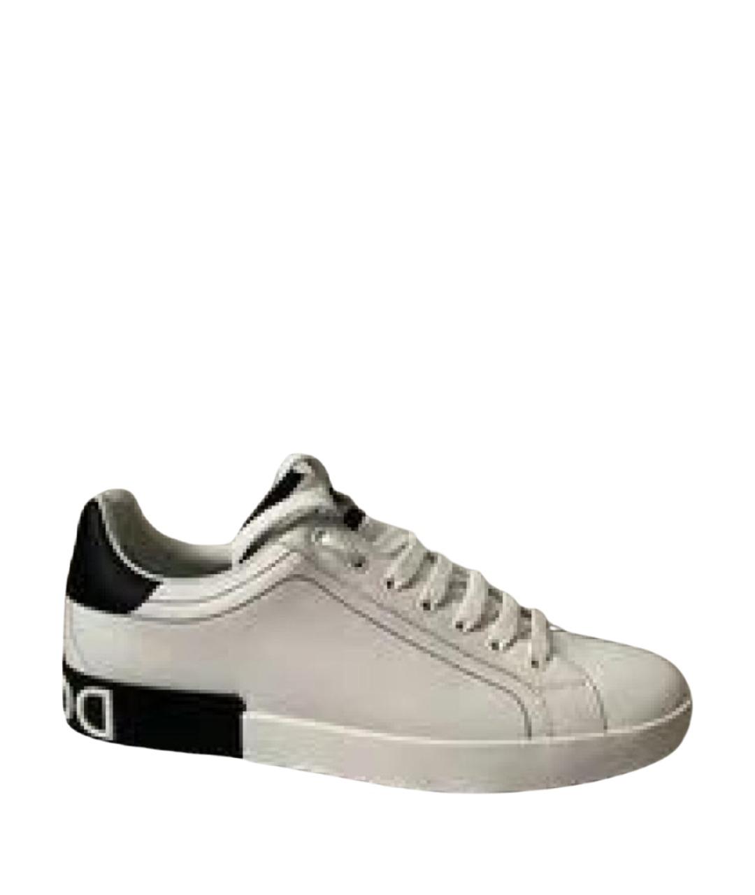 DOLCE&GABBANA Белые кожаные низкие кроссовки / кеды, фото 1