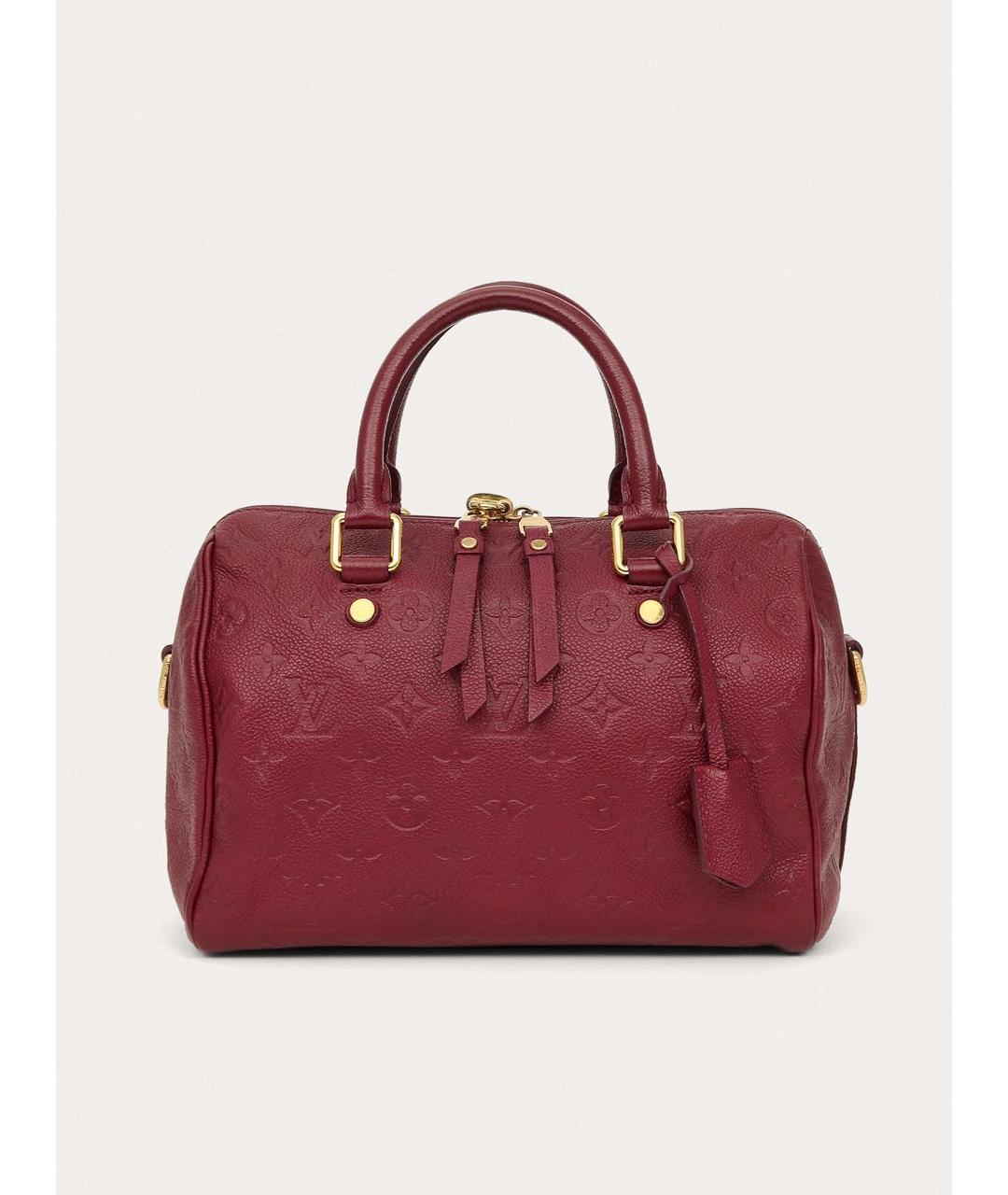 LOUIS VUITTON Бордовая кожаная сумка с короткими ручками, фото 9