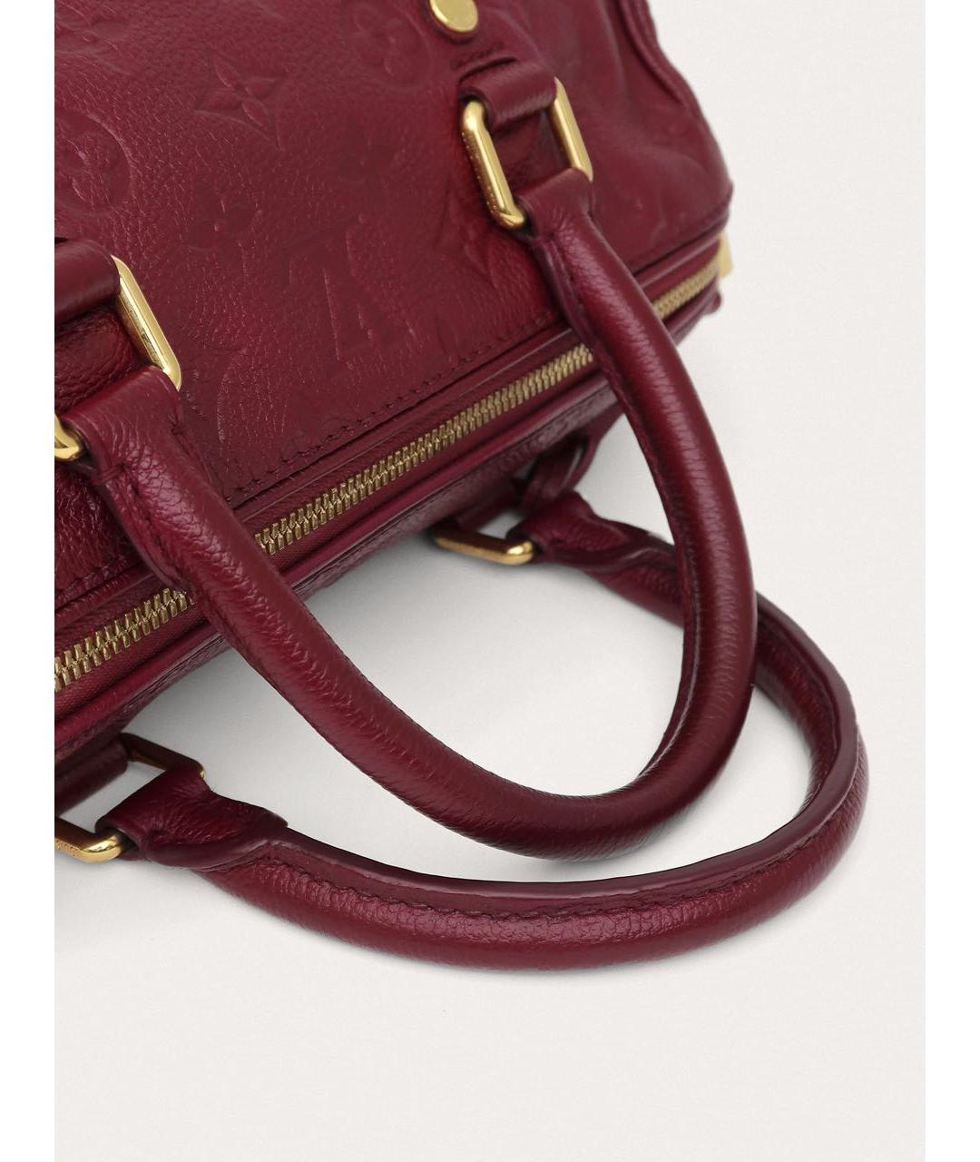 LOUIS VUITTON Бордовая кожаная сумка с короткими ручками, фото 6