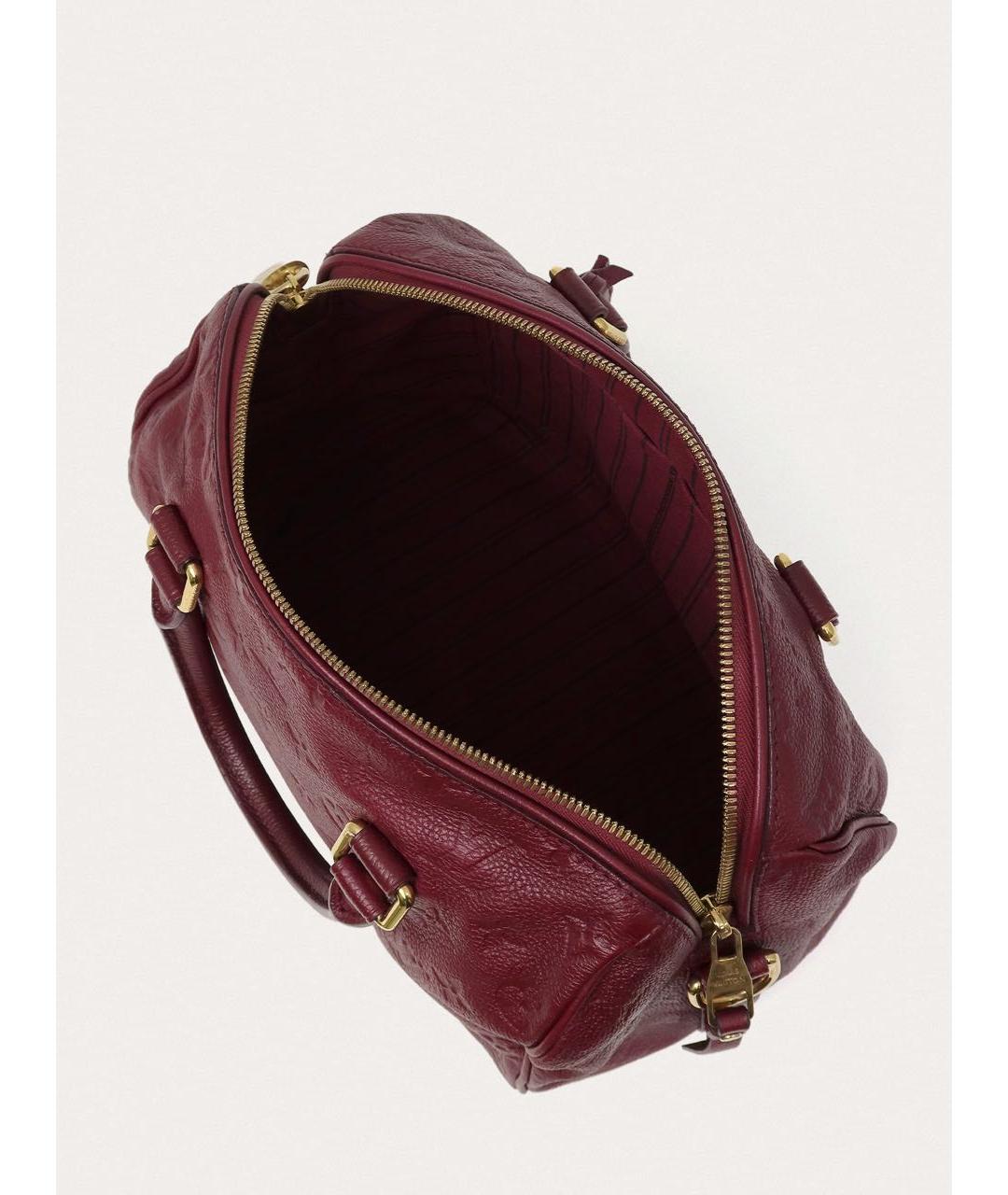 LOUIS VUITTON Бордовая кожаная сумка с короткими ручками, фото 4