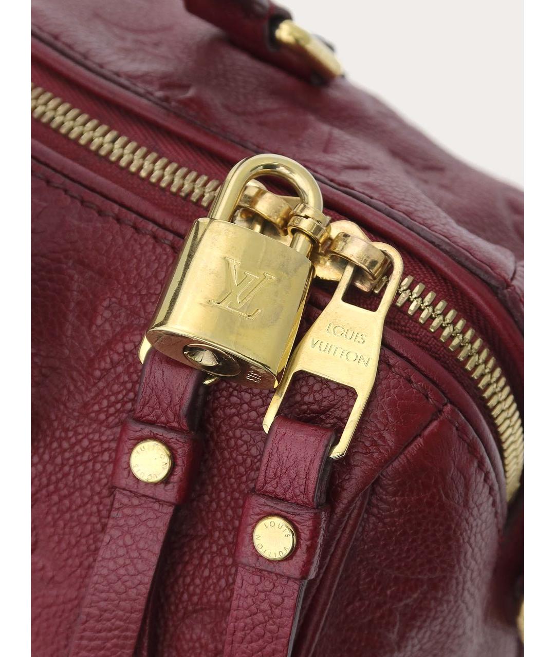 LOUIS VUITTON Бордовая кожаная сумка с короткими ручками, фото 7