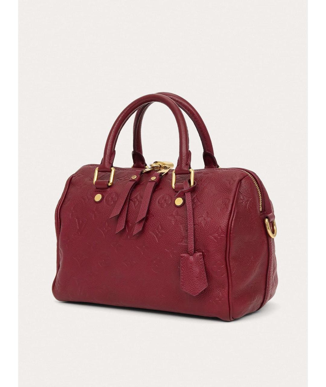 LOUIS VUITTON Бордовая кожаная сумка с короткими ручками, фото 2