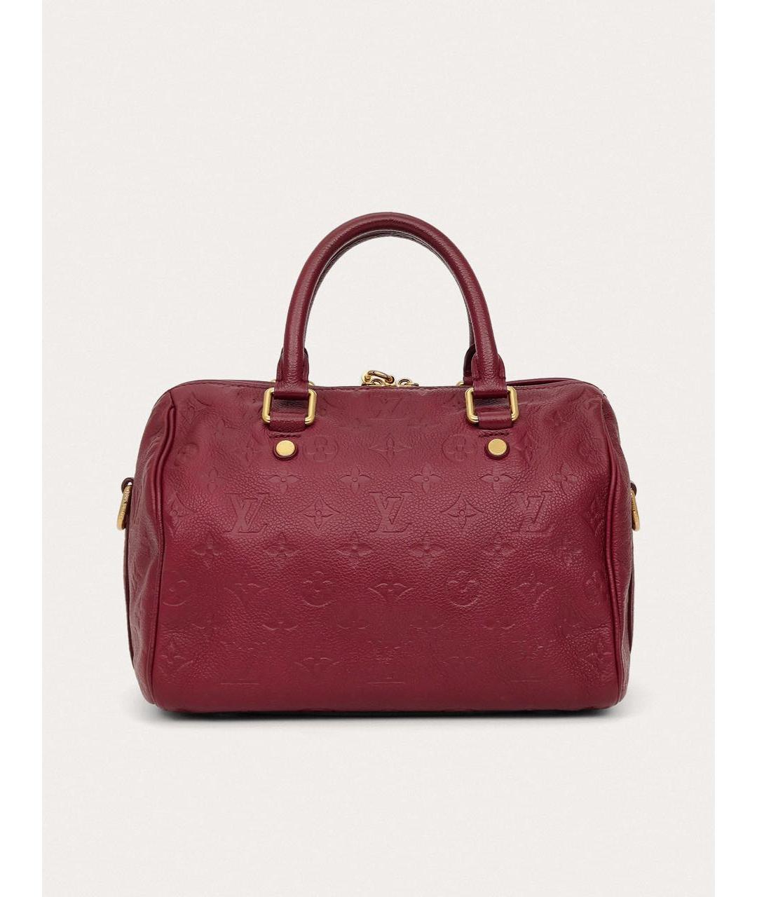 LOUIS VUITTON Бордовая кожаная сумка с короткими ручками, фото 3