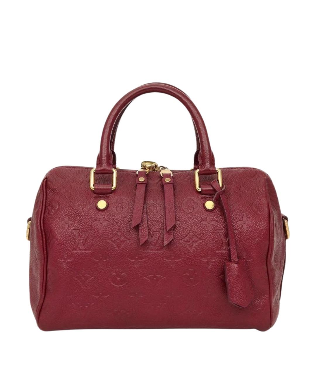 LOUIS VUITTON Бордовая кожаная сумка с короткими ручками, фото 1