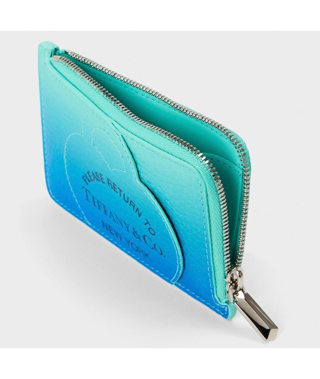TIFFANY&CO Бирюзовый кожаный кардхолдер, фото 3