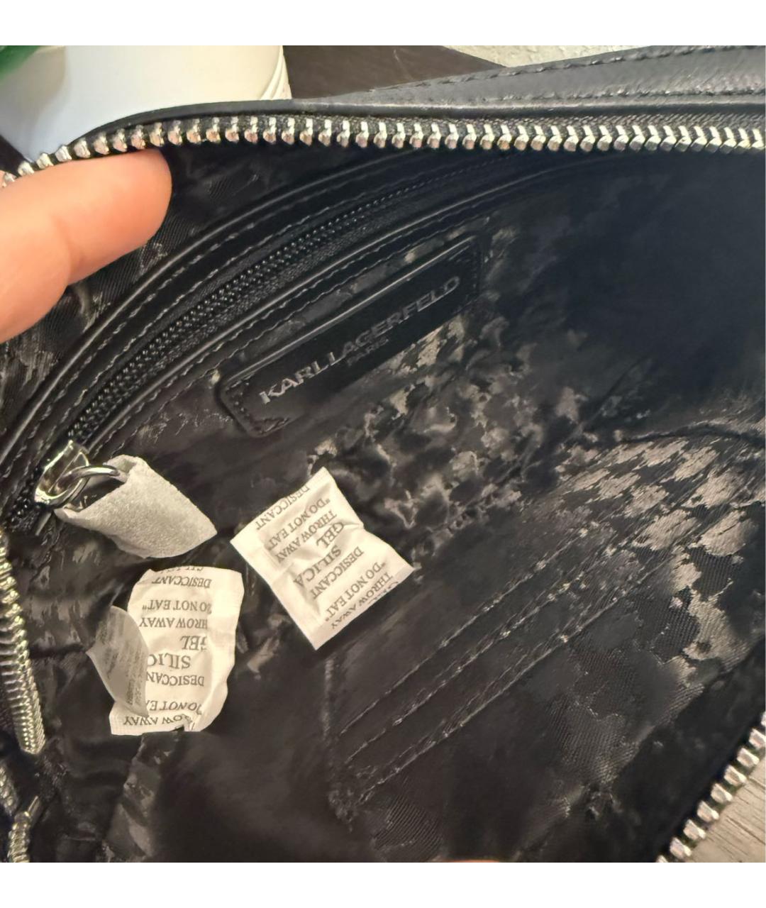 KARL LAGERFELD Черная сумка через плечо из искусственной кожи, фото 5