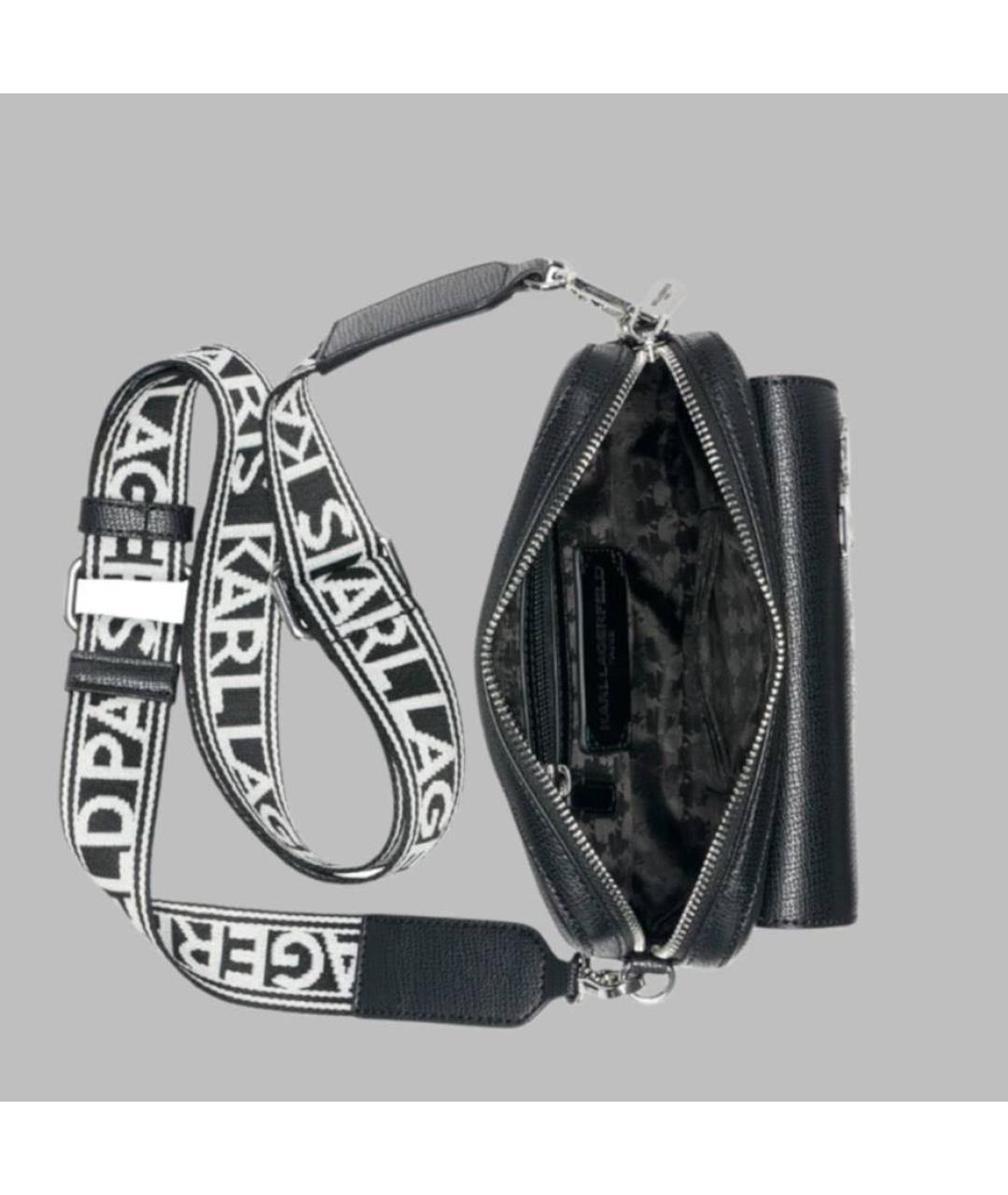 KARL LAGERFELD Черная сумка через плечо из искусственной кожи, фото 3