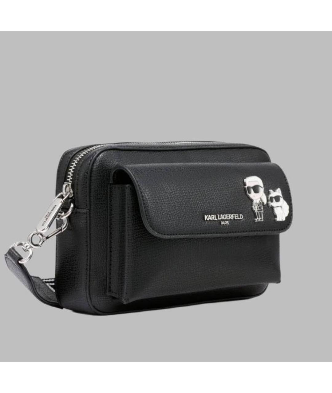 KARL LAGERFELD Черная сумка через плечо из искусственной кожи, фото 2