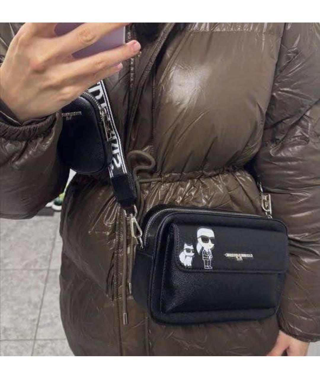 KARL LAGERFELD Черная сумка через плечо из искусственной кожи, фото 7