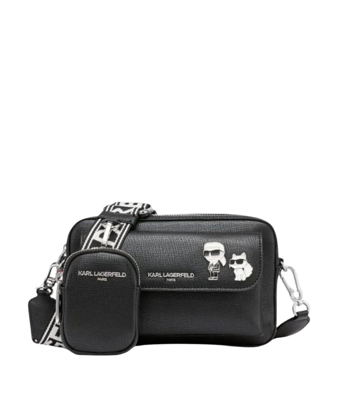 KARL LAGERFELD Черная сумка через плечо из искусственной кожи, фото 1