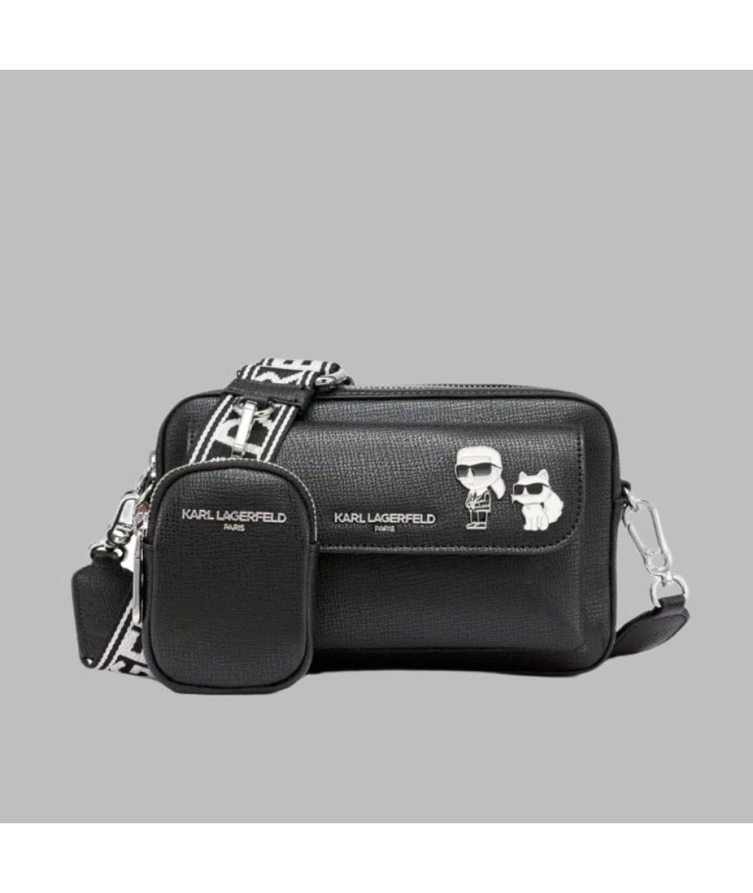 KARL LAGERFELD Черная сумка через плечо из искусственной кожи, фото 9