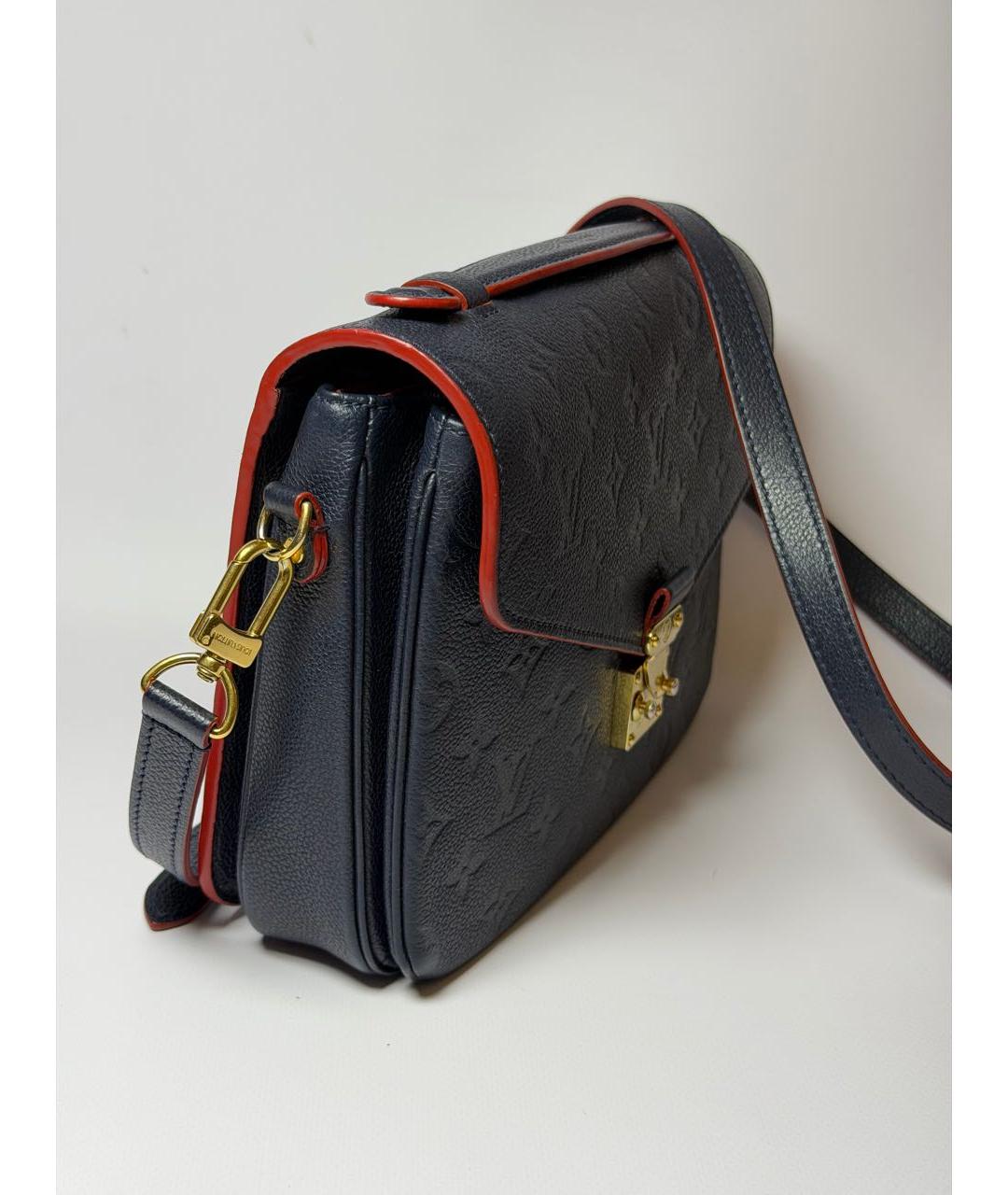 LOUIS VUITTON Темно-синяя кожаная сумка через плечо, фото 2