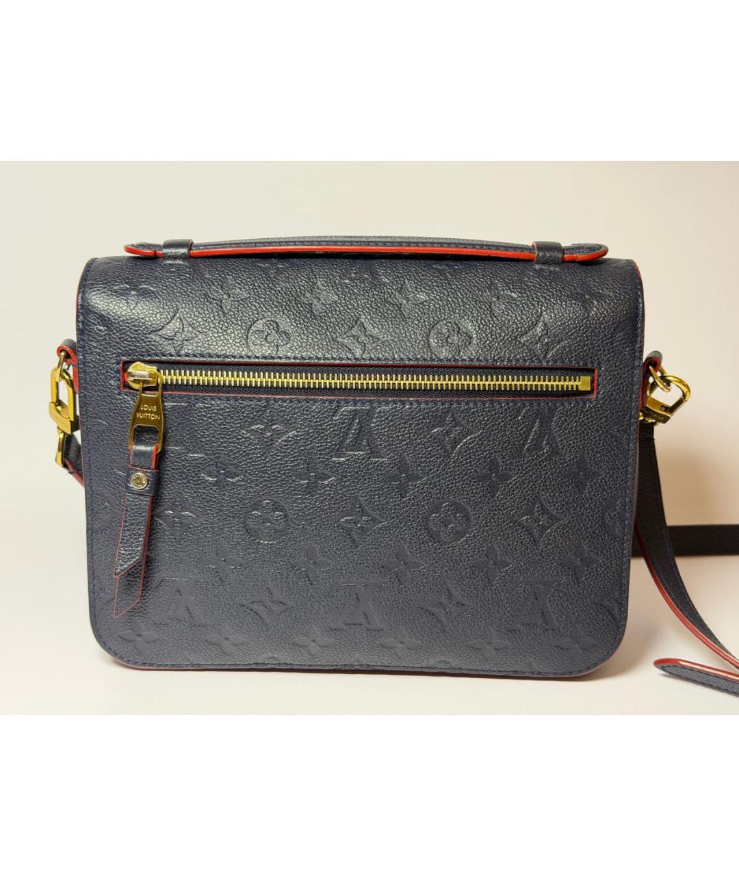 LOUIS VUITTON Темно-синяя кожаная сумка через плечо, фото 3