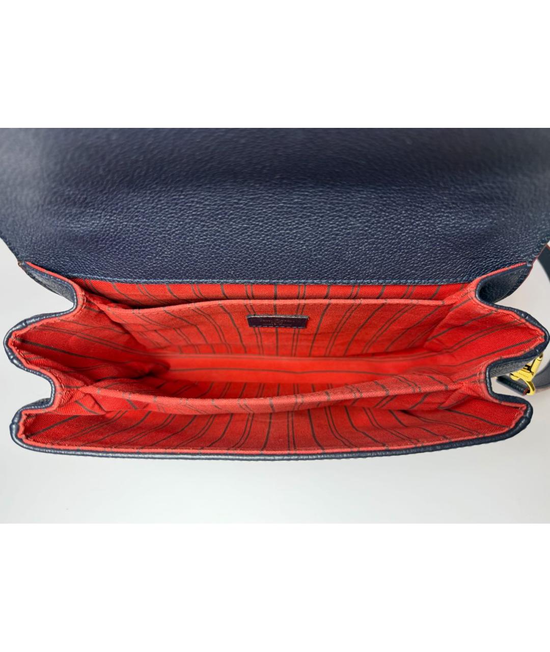 LOUIS VUITTON Темно-синяя кожаная сумка через плечо, фото 4