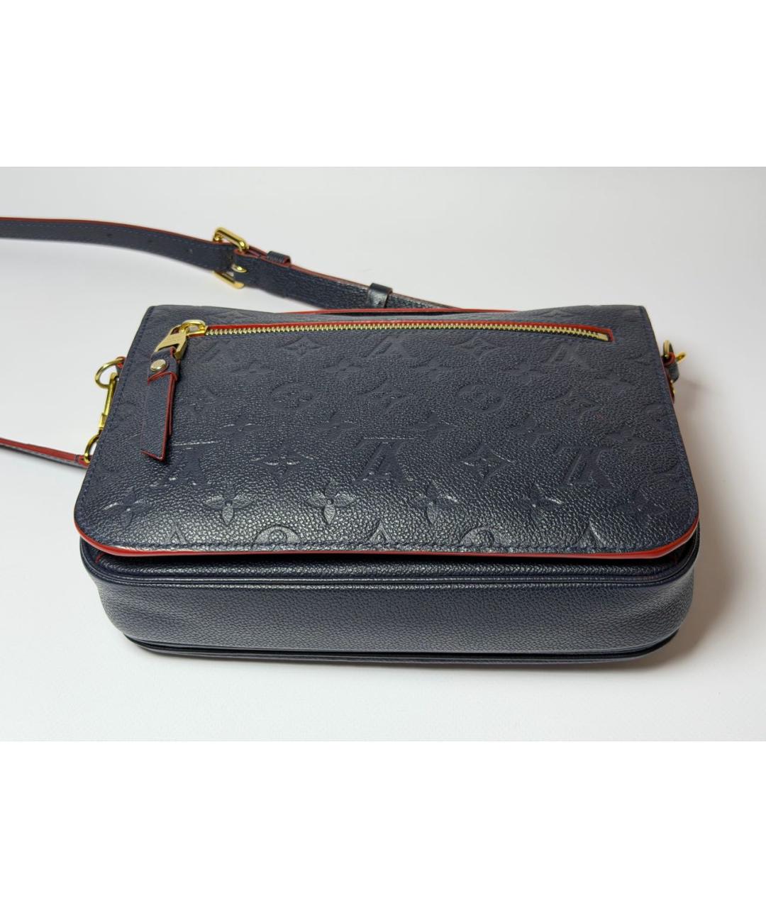 LOUIS VUITTON Темно-синяя кожаная сумка через плечо, фото 6