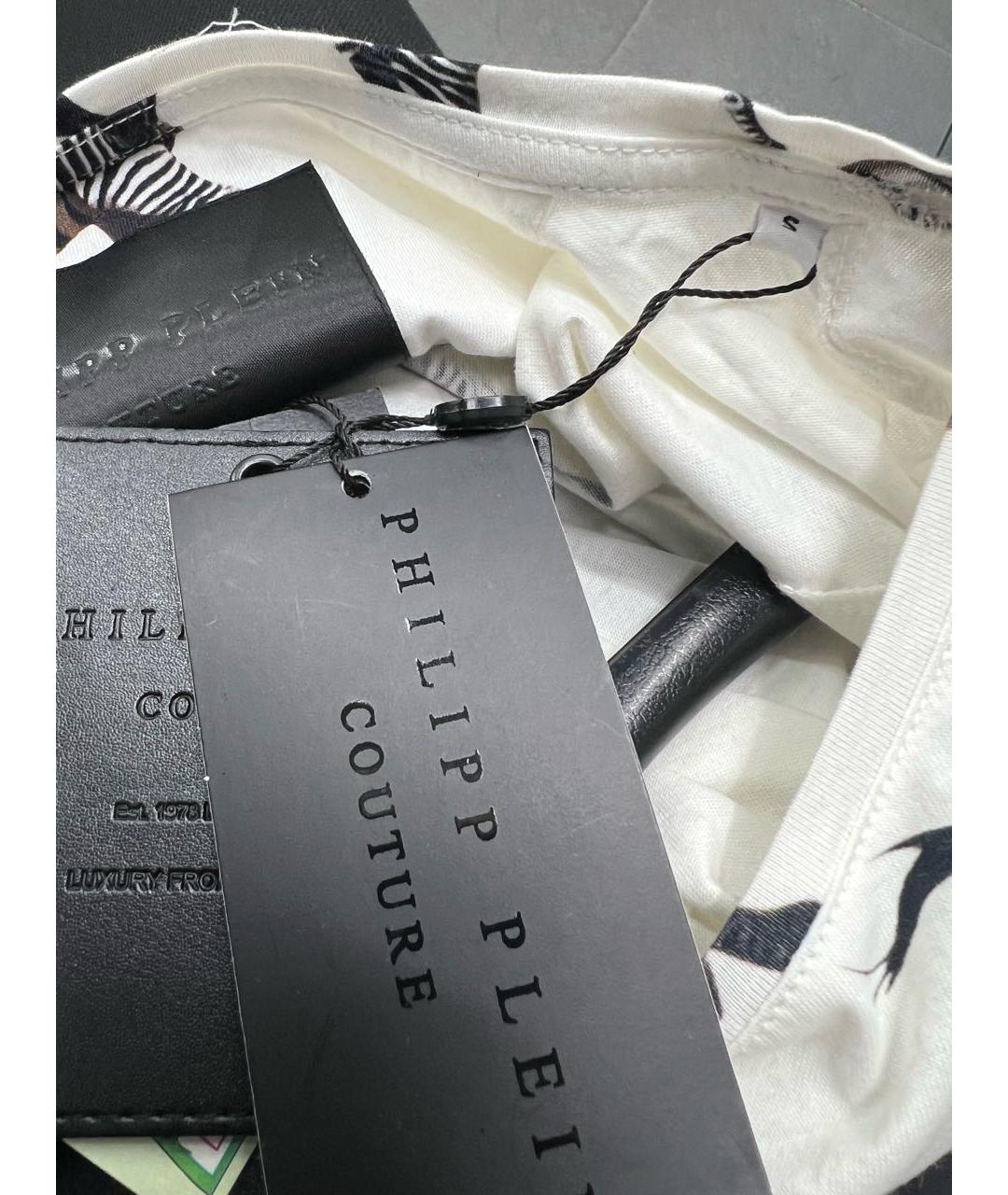 PHILIPP PLEIN Белая хлопковая туника, фото 4