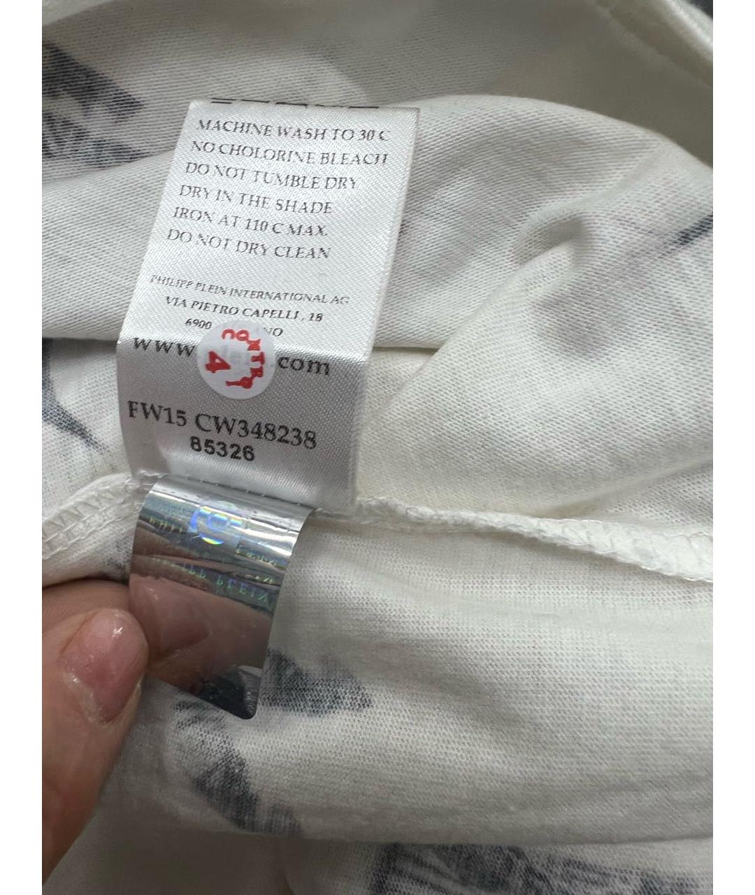 PHILIPP PLEIN Белая хлопковая туника, фото 7