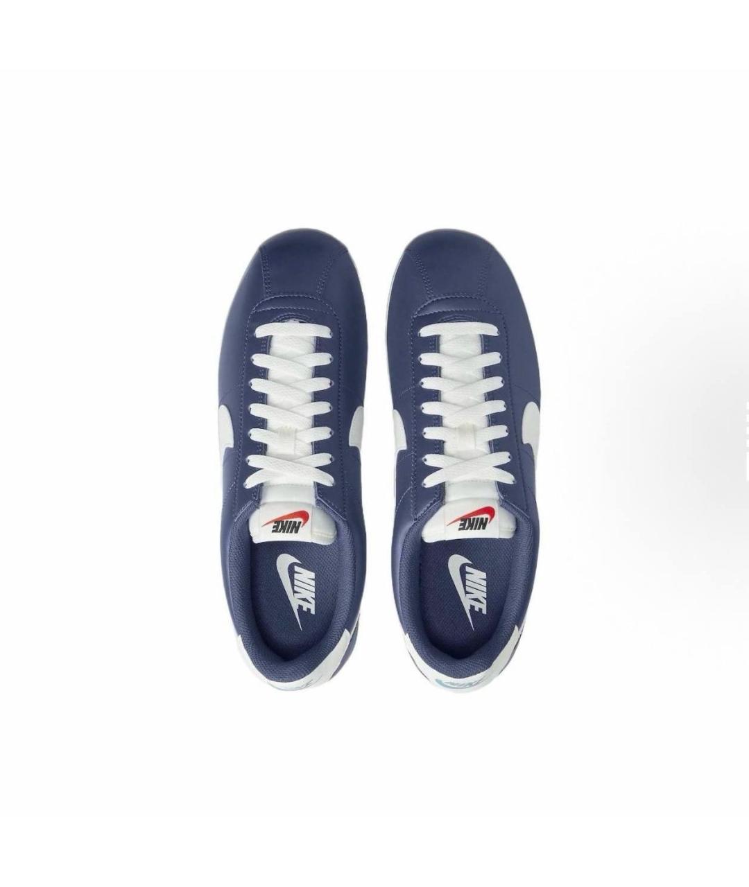 NIKE Темно-синие кожаные низкие кроссовки / кеды, фото 6
