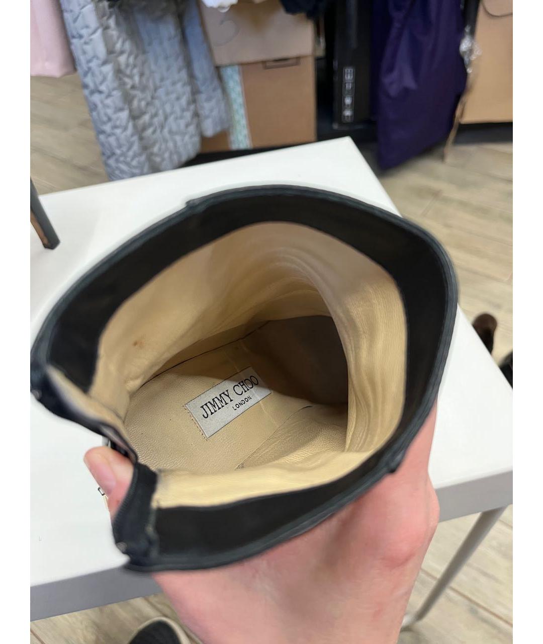 JIMMY CHOO Черные кожаные ботильоны, фото 4