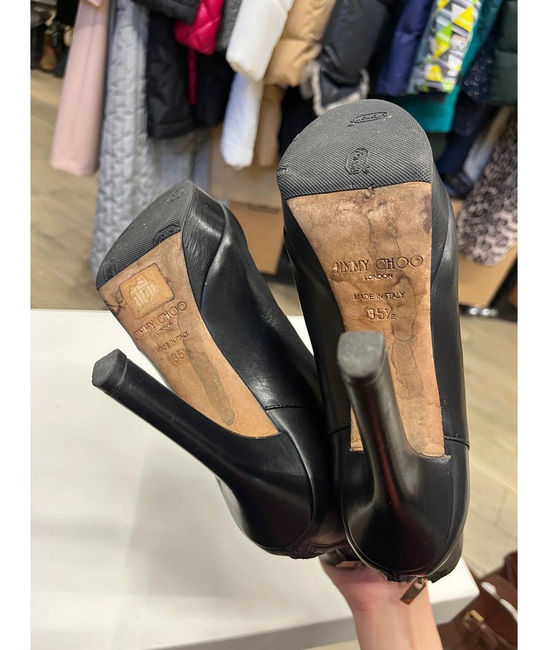 JIMMY CHOO Черные кожаные ботильоны, фото 6