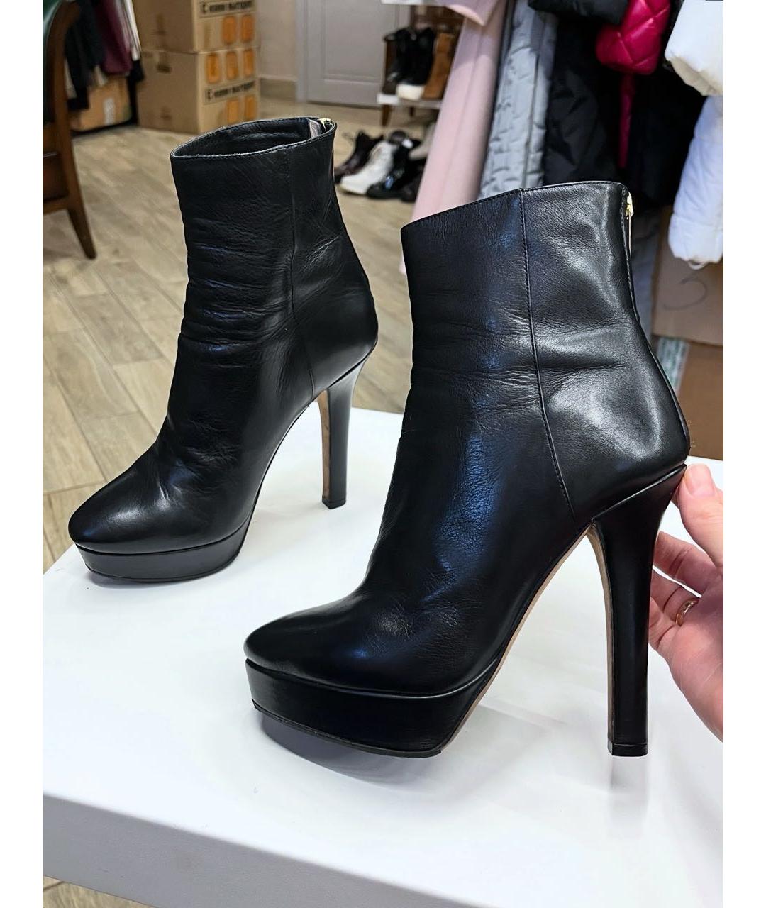 JIMMY CHOO Черные кожаные ботильоны, фото 9