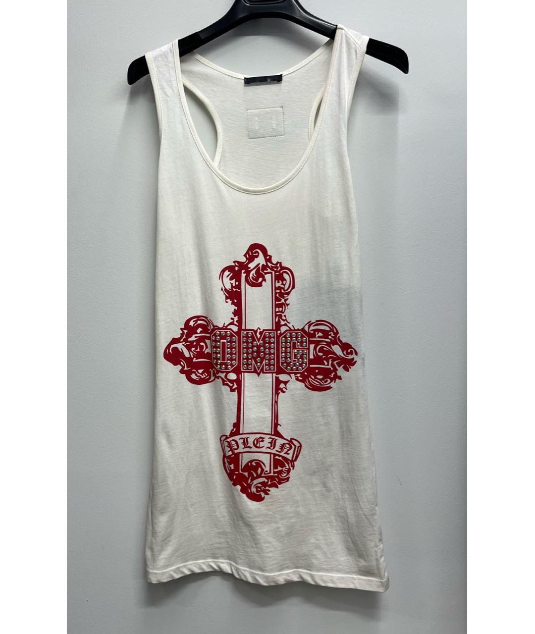 PHILIPP PLEIN Белая хлопковая туника, фото 9