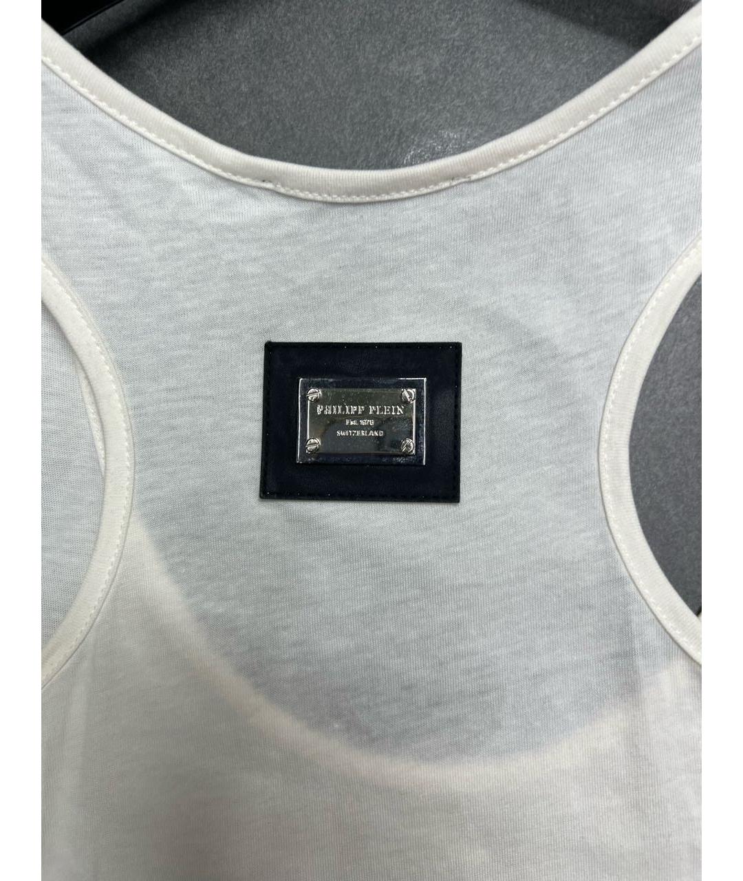 PHILIPP PLEIN Белая хлопковая туника, фото 3