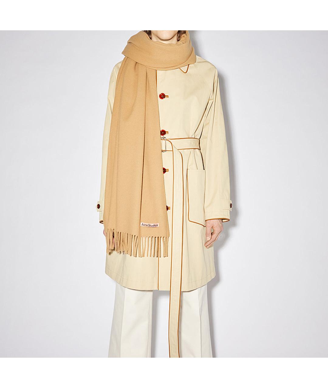 ACNE STUDIOS Коричневый кашемировый шарф, фото 2