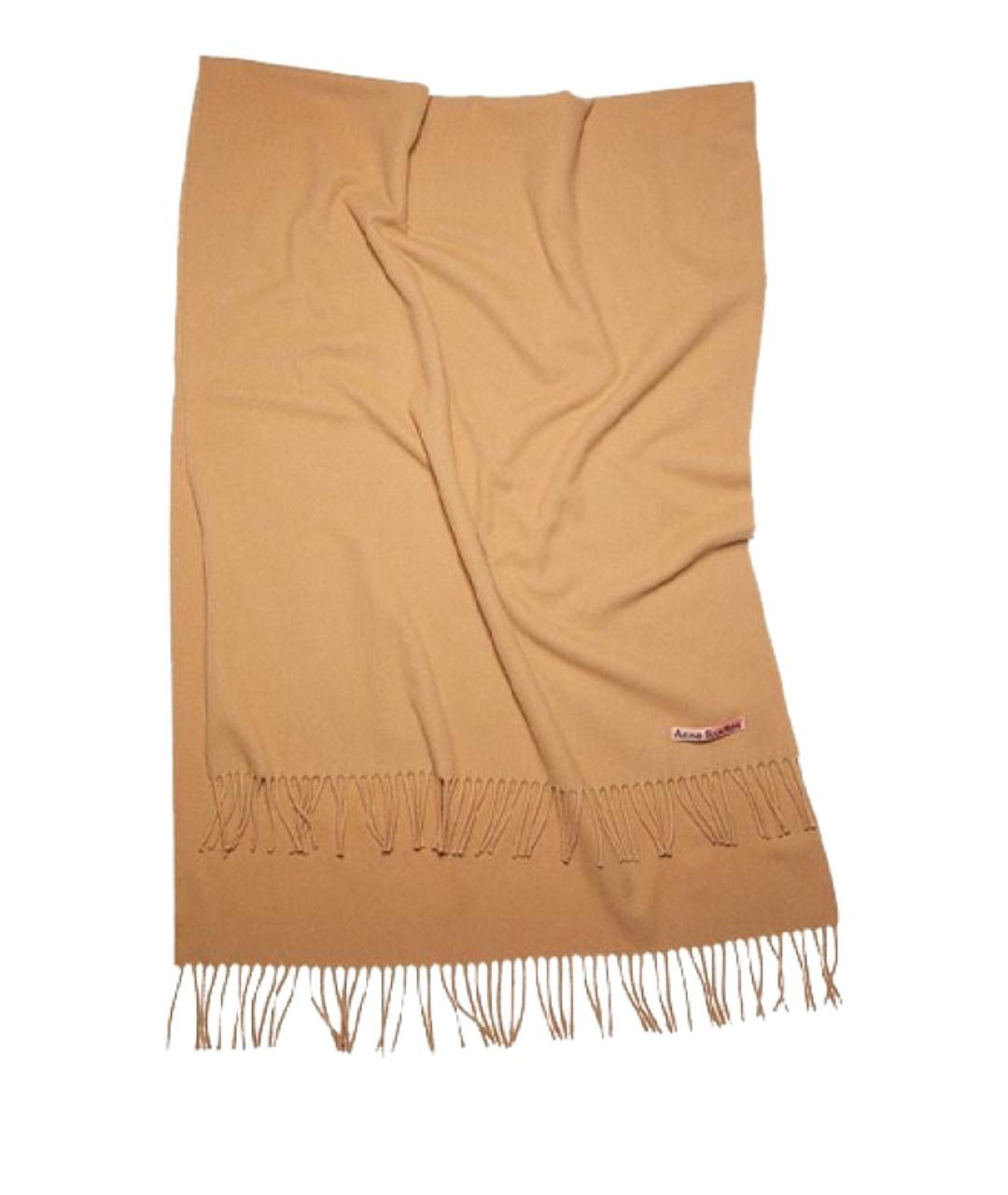 ACNE STUDIOS Коричневый кашемировый шарф, фото 1