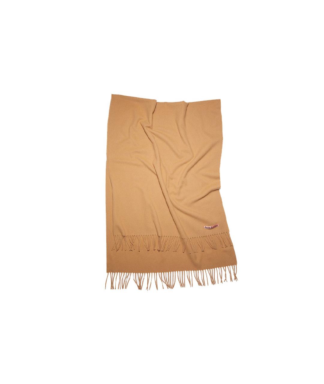 ACNE STUDIOS Коричневый кашемировый шарф, фото 4