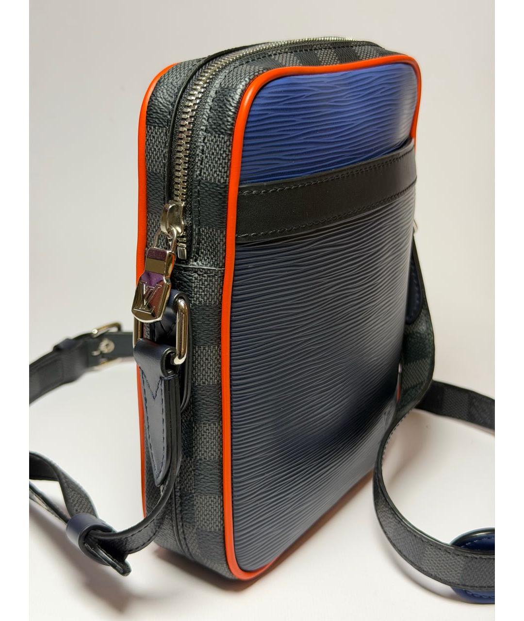 LOUIS VUITTON Темно-синяя кожаная сумка на плечо, фото 2