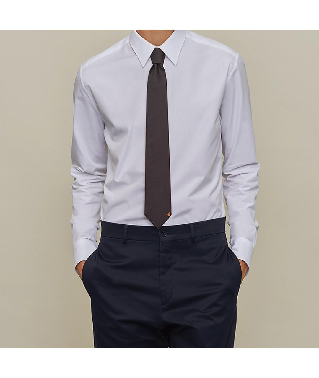 HERMES Черный шелковый галстук, фото 2