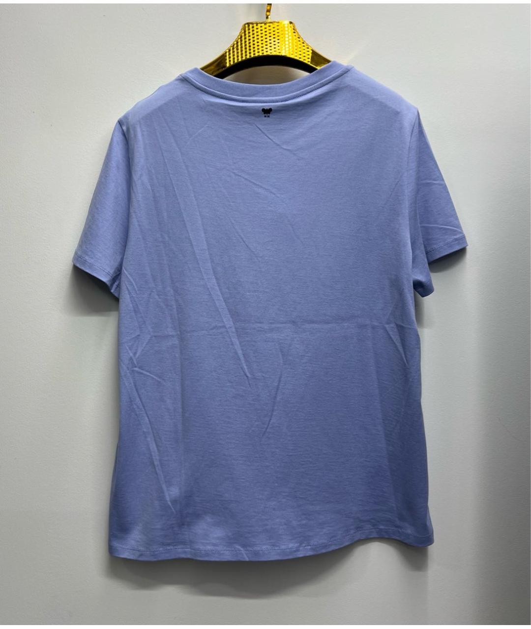 WEEKEND MAX MARA Голубая хлопковая футболка, фото 5