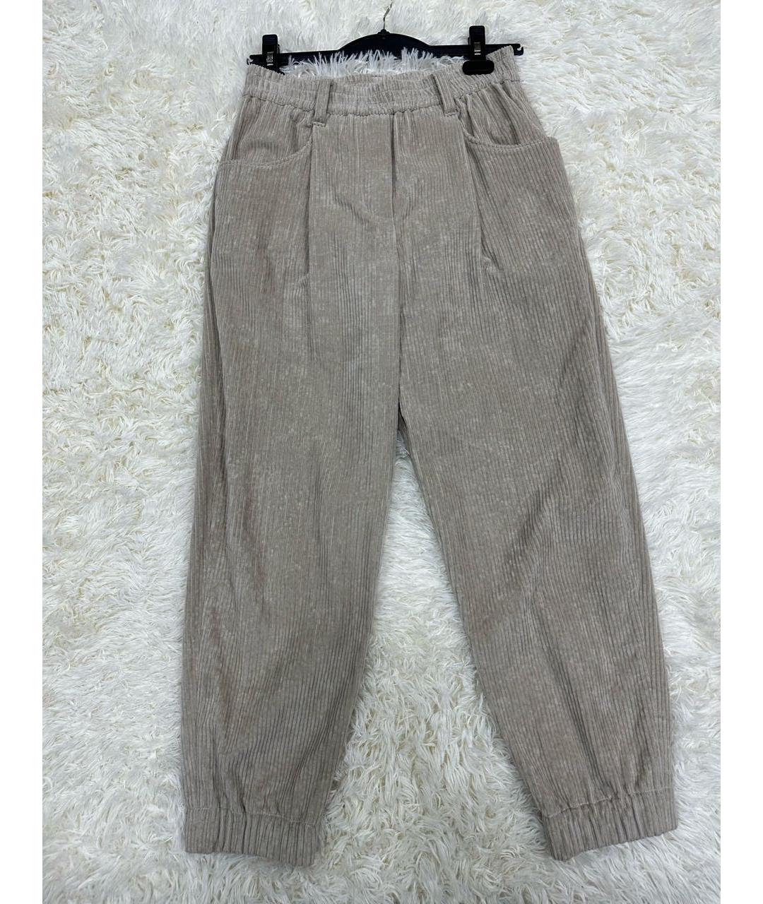 BRUNELLO CUCINELLI Бежевые брюки широкие, фото 6