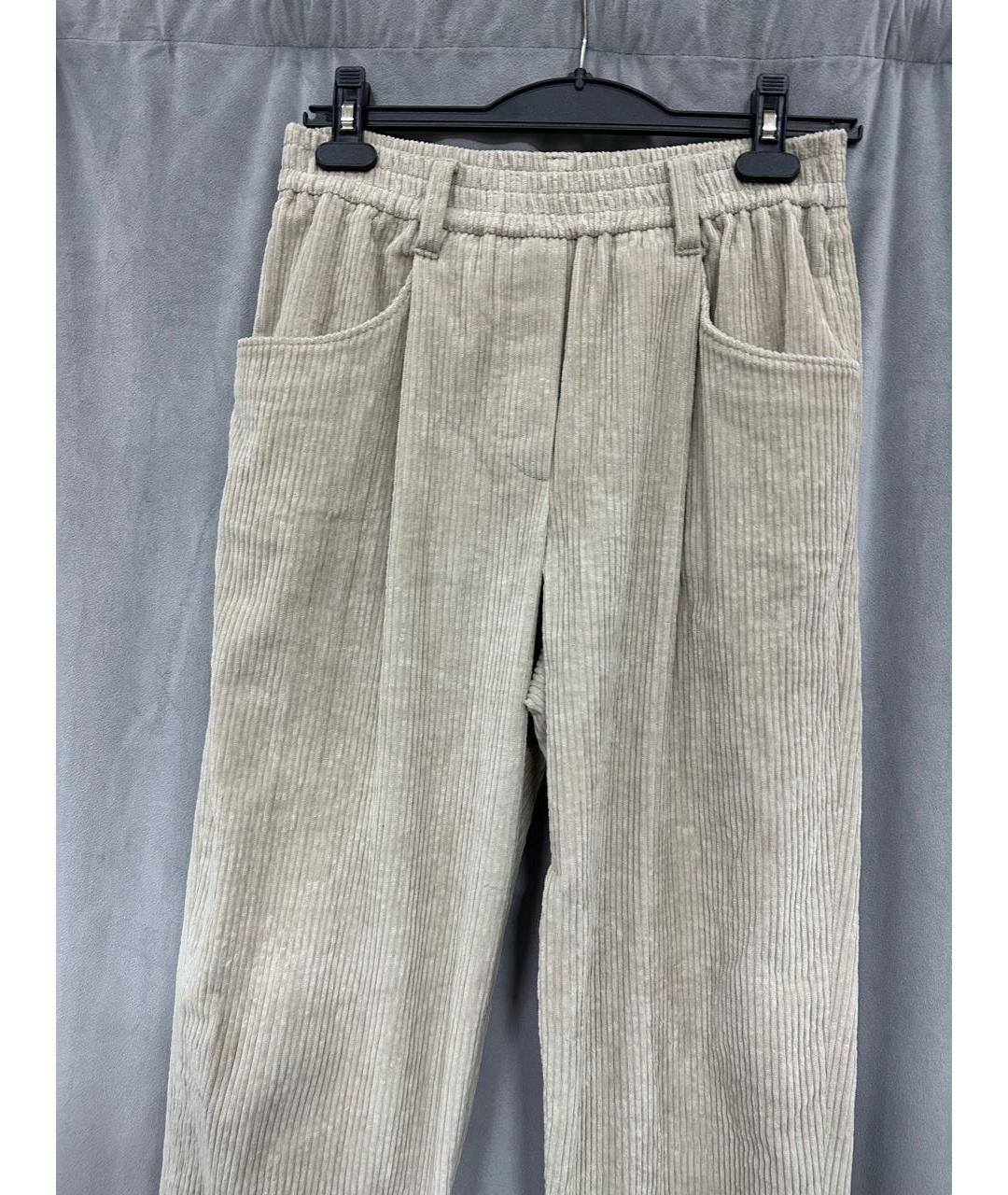 BRUNELLO CUCINELLI Бежевые брюки широкие, фото 2