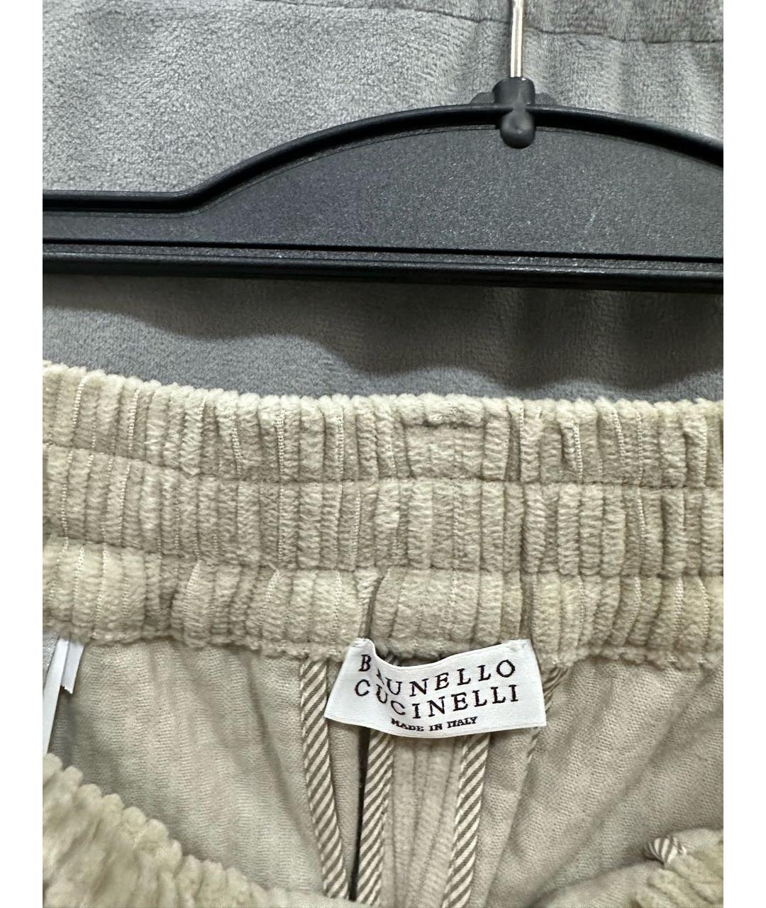 BRUNELLO CUCINELLI Бежевые брюки широкие, фото 3