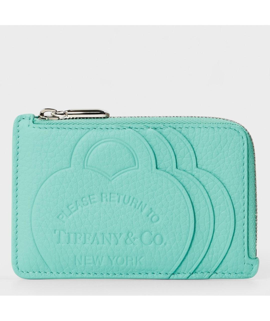 TIFFANY&CO Бирюзовый кожаный кардхолдер, фото 4