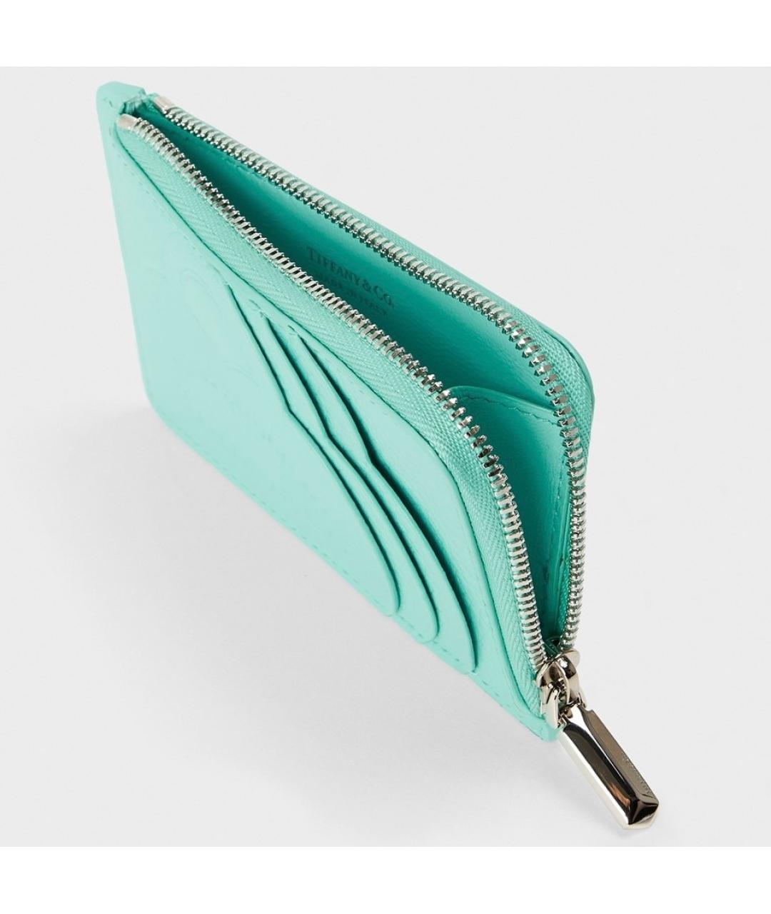 TIFFANY&CO Бирюзовый кожаный кардхолдер, фото 3