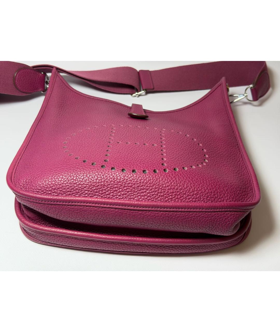 HERMES Фуксия кожаная сумка через плечо, фото 5