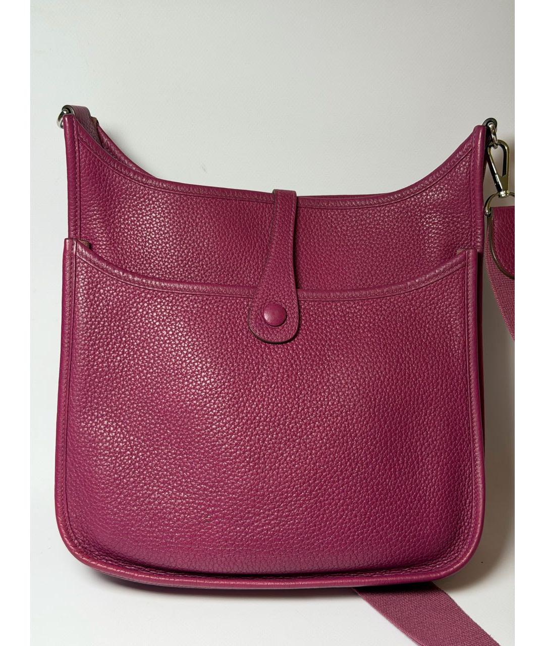 HERMES Фуксия кожаная сумка через плечо, фото 3