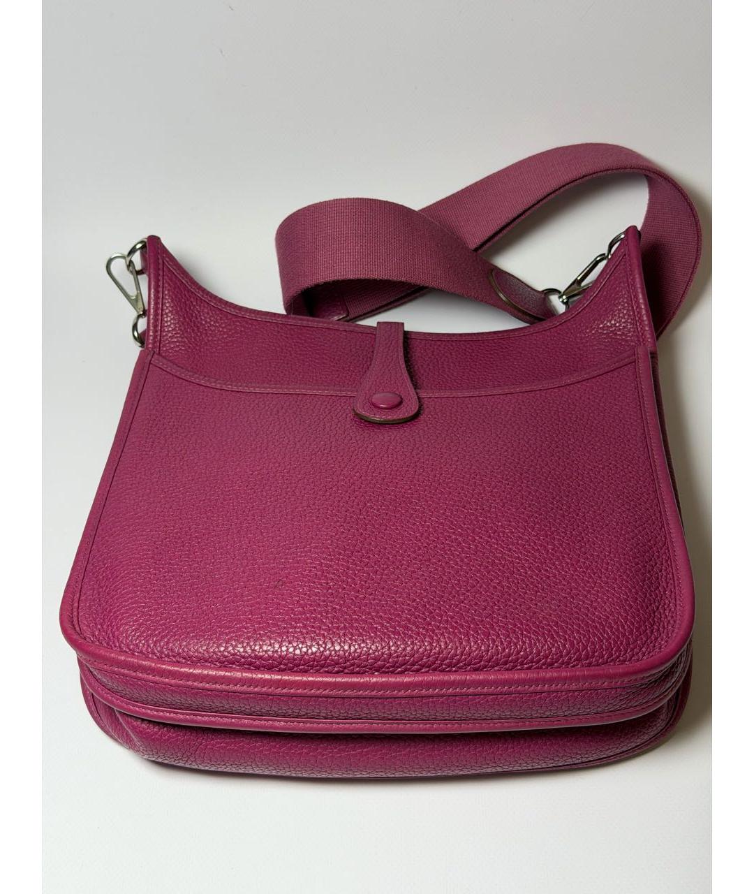 HERMES Фуксия кожаная сумка через плечо, фото 6