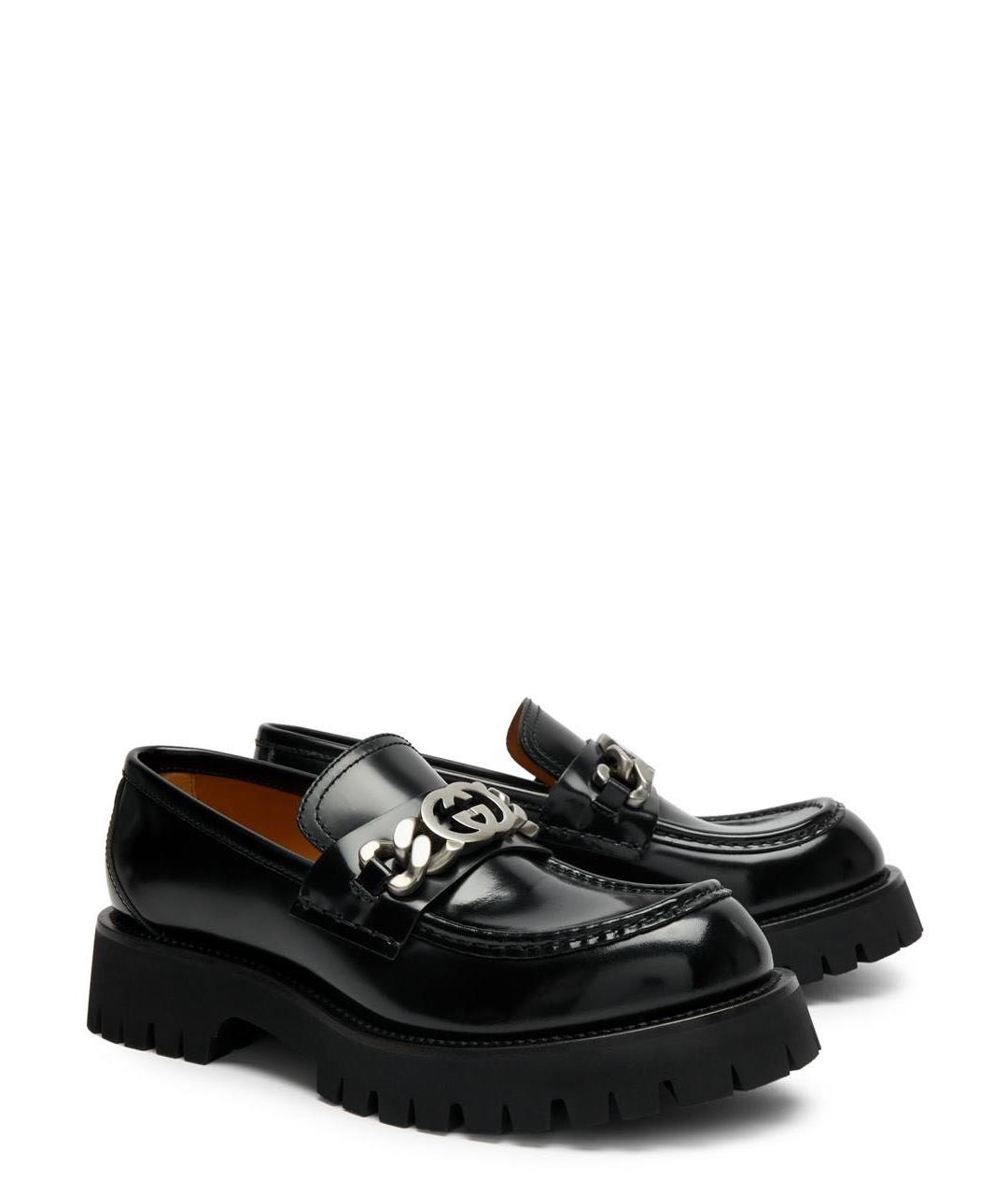 GUCCI Черные кожаные лоферы, фото 2