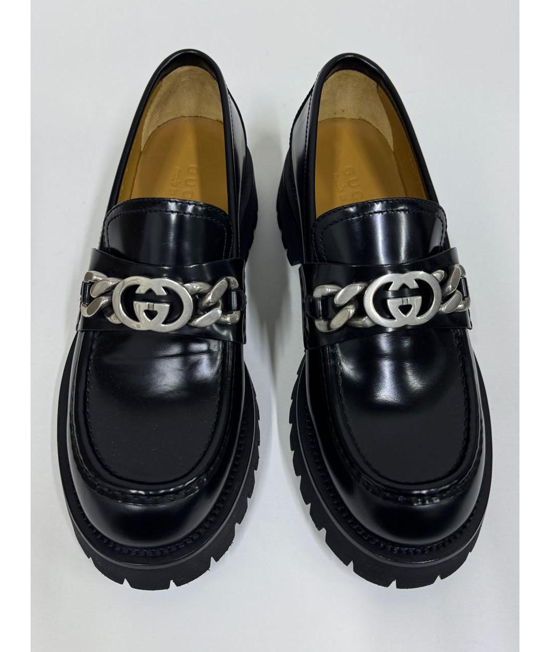 GUCCI Черные кожаные лоферы, фото 4