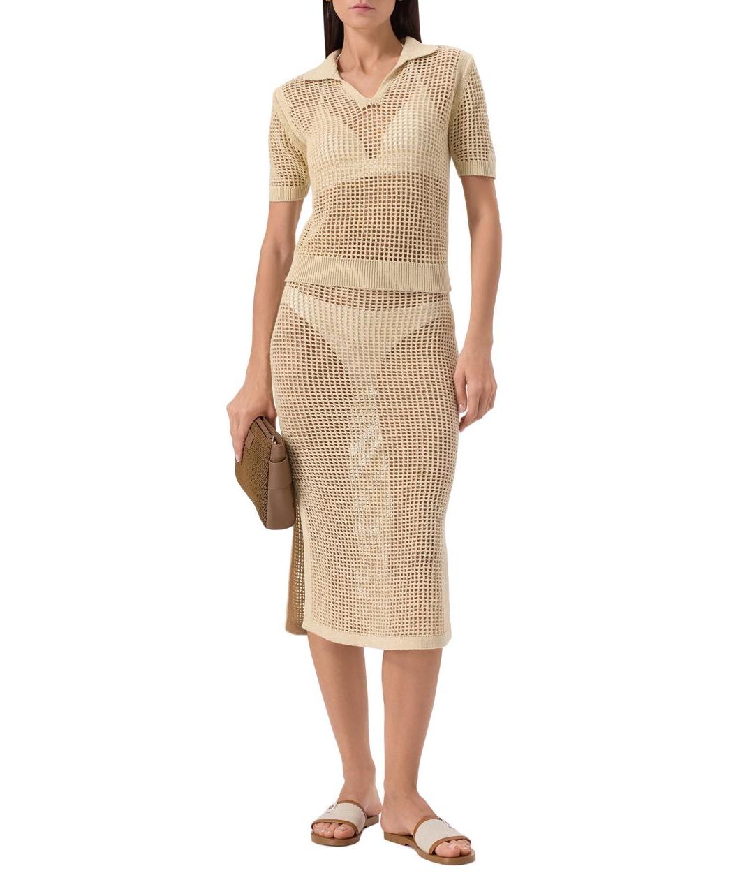 MC2 SAINT BARTH Бежевый костюм с юбками, фото 2